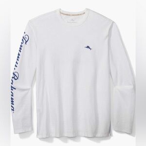 NWOT Tommy Bahama White and Blue Long Sleeve Tee